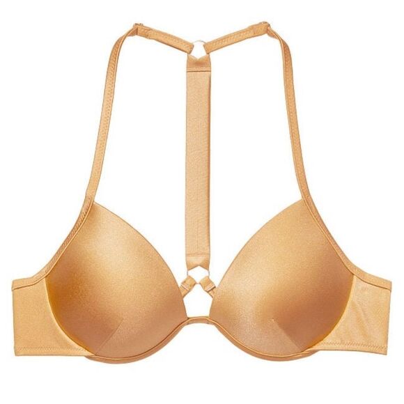 Victorias Secret Swim Shine Strap Full Coverage Push Up Bikini top Gold - Picture 2 of 4